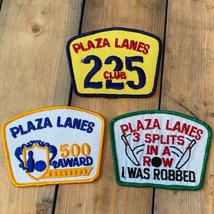 Lot of 3 Plaza Lanes Bowling Patches